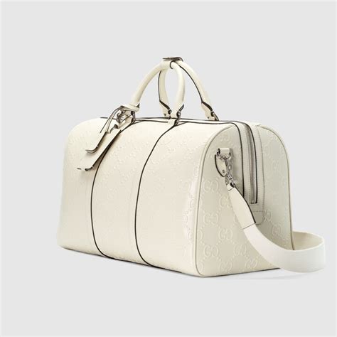 gucci duffle bag white|authentic gucci duffle.